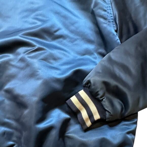 VINTAGE 80s New York Yankees STARTER Satin Jacket XL Button Bomber USA Made - Picture 10 of 16